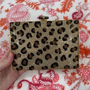 [MAKE AN OFFER!] Judith Leiber Gold and Black Leopard Clutch